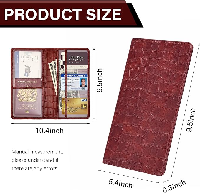 Registration and Insurance Card Holder, Red Vehicle Glove Box Car Organizer with Magnetic Closure for Documents, Cards, License Car Organization, 1 Pack