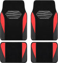 Skechers Car Floor Mats,Waterproof Universal Fit Car Mats,Faux Leather Car Floor Mats,Carbon Floor Mats for Cars with Anti-Slip Skechers Heel Pad Fit for SUV,Vans,Sedans,Trucks,Red
