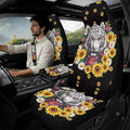 Oramclsy Tiger Heavy Duty Car Seat Covers with Armrest Pad and Sunflower Seat Belt Pads 5 Pack Universal Auto Interior Protector Set Universal Size