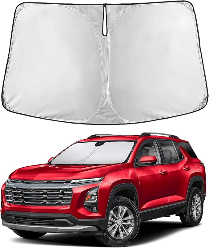 EcoNour Windshield Sun Shade for Chevrolet Equinox EV 2024–2026 | Front Window Sunshade | Foldable Car Sun Protector | Blocks UV Rays & Keeps Interior Cooler