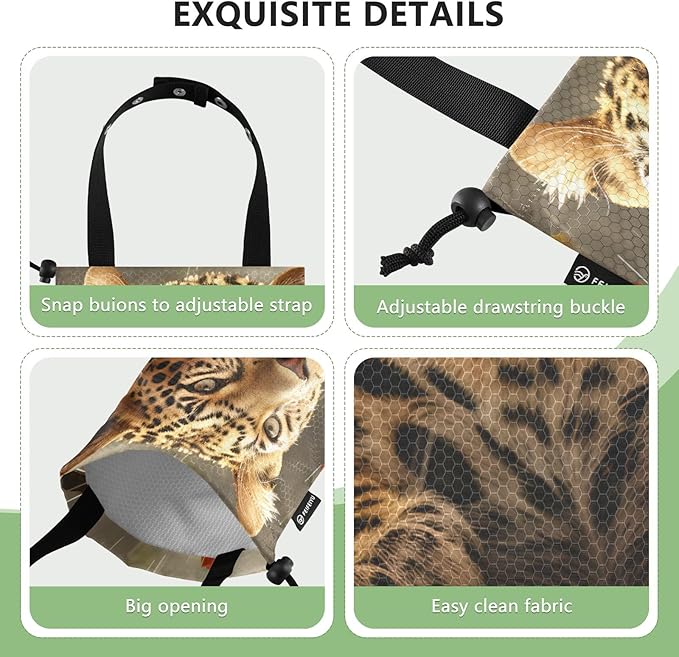 ALAZA Hanging Car Trash Bags Garbage Bag Trash Can for Back Seat Small Cheetah Leopard 2 Washable Storage Bag Retractable 2 Pack