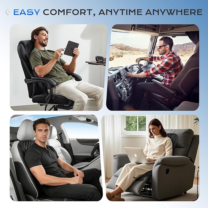 Coverado Cooling Car Seat Cover with High-Velocity Turbo Fan, Powerful Blowing & Suction Pad, 12V-24V Ventilated Cushion, 3-Speed Adjustable Airflow, Universal Fit for Car SUV Truck Van（Black）