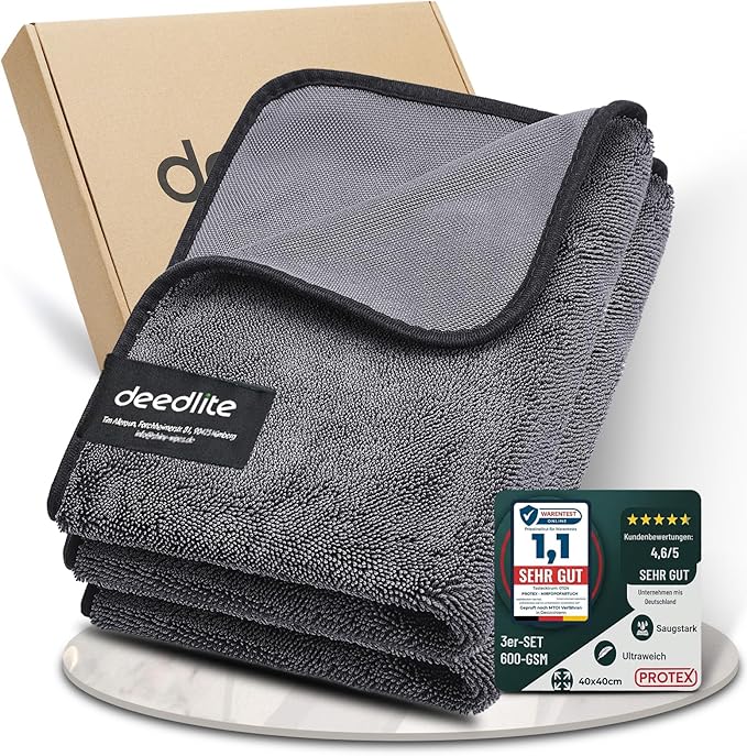 Deedlite Shiny Bath Wipes Shower Cleaning Cloths, Premium Car Drying Towel | Ultra Absorbent Twisted-Loop Design| Microfiber Towel for Car, Shower Cabin, Household