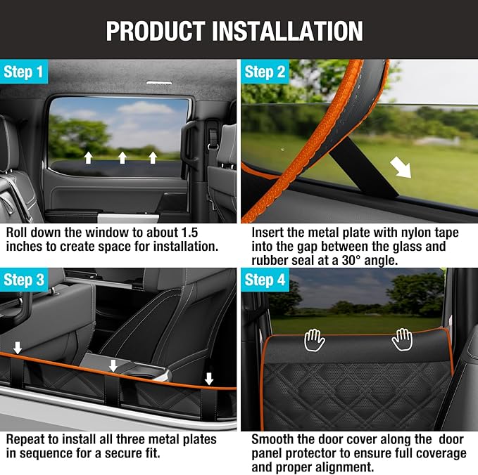 Surfcabin Door Protector from Dog Scratching– 20% Larger Designed Dog for 𝐓𝐫𝐮𝐜𝐤𝐬 & 𝐋𝐚𝐫𝐠𝐞 𝐒𝐔𝐕𝐬, 2 Packs [Left + Right] Thickened Waterproof Car Door Protector