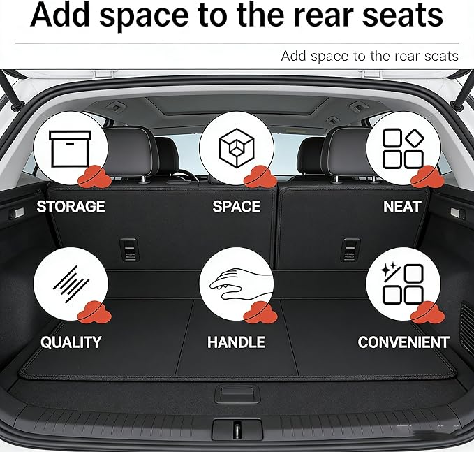 5-in-1 Car Backseat Organizer, 2026 Multifunctional Seat Back Storage Box with Cup Holder, Tissue Box, Phone Holder and 2 Hooks, Premium Leather Car Organizer for Tidy Car (Black-1pc)