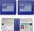 Ziciner Car Registration Insurance Holder, 2Pack Essential Auto Card Document Glove Box Organizer with Touch Fastener, Vehicle Interior Accessories Perfect for Most Car, Truck, SUV (Blue/White Flag)