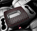 Center Console Cover for Chevy Silverado/GMC Sierra Accessories 2019-2026, Tahoe & Suburban & Yukon 2021-2026 Armrest Cover Middle Console Leather Protector Pad (Bucket Seat Consoles)(Red Stitches)