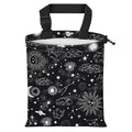 AFYEWKC Car Trash Bag Large Hanging Can for Back of Seat, Cute Waterproof Car Garbage Bag for Vehicle, Travelling, Outdoor Cute Black White Universe