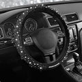 Skechers Women’s Bling Steering Wheel Cover, Velvet with Sparkly Crystal Rhinestones, Stylish Car Interior Gift, Universal Fit 14" 1/2-15" for Cars, SUVs, Trucks, Black Diamond