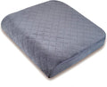 Large 19"x17"x3.25" Medium-Firm Memory Foam Seat Cushion with Cooling Effect, Washable Cover and Non-Slip Base for Office Chairs, Wheelchairs, Recliners, Cars - Back Pain Relief - Gray