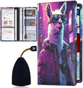 Car Registration and Insurance Card Holder for Women Men, Waterproof PU Leather Glove Box Car Organizer with Magnetic Shut, Vehicle Document Holder for Driver License,Cards, Alpaca Pattern
