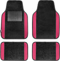 FH Group Automotive Floor Mats – Universal Fit Premium Carpet Car Mats with Driver Heel Pad, Full Set for Cars, SUVs & Trucks - Pink