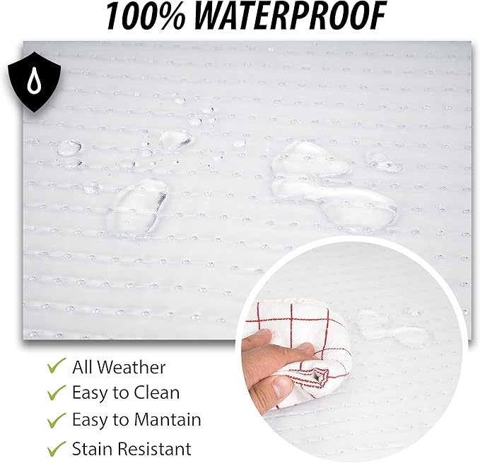 ZONETECH All Weather Full Rubber Clear Car Interior Floor Mats – 4-Piece Set Clear Heavy Duty Car Interior Floor Mats