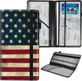 Mxfdegf Car Registration and Insurance Holder, Cool Car Accessories for ID, Driver's License Cards & Essential Document, business cards, Men&Women,Old American Flag