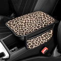 Forala Auto Center Console Pad PU Leather Car Armrest Seat Box Cover Protector Universal Fit (Tan)