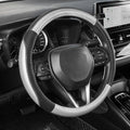 SEG Direct Car Steering Wheel Cover for F-150 Tundra Range Rover 15.5-16 inch, Auto Interior Accessories, Black with Sliver Carbon Fiber Pattern