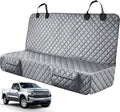 PETICON Dog Car Seat Covers for Truck Ford F-Series/Chevrolet Silverado/Ram/GMC Sierra, Waterproof Pet Back Seat Cover for Trucks, Scratchproof Nonslip Durable Rear Seat Cover for Dogs (Gray)