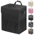 Capolo Car Trash Can with Lid, Leakproof Car Trash Bag Hanging Waterproof Automotive Garbage Can with Storage Pockets Mini Vehicle Trash Bin for Back/Front Seat(Black,3 Gallon)