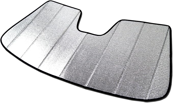 Custom Fit Car Sun Shade Windshield | Sun Visor | Car Window Shades | Fold Up Front Sunshade Visor | Compatible with Audi Q5 2008-2017 | CFS-016-S | Silver & Grey 1-pc Set