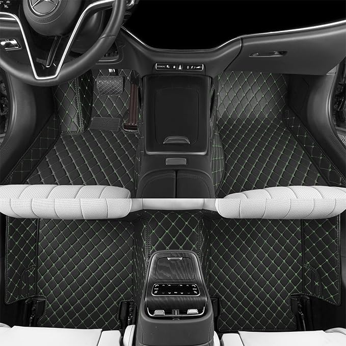 Luxury car Floor mats are for 99% of Vehicle Models,All Weather car Floor mats Provide Comprehensive Protection for Vehicles,Floor mats for car Personalized Customization! (Black Green)