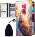 Car Registration Holder, Waterproof PU Leather Vehicle Card Document Glove Box Organizer, Women Interior Auto Accessories Case for Cards, Driver License Car Insurance Holder, Chicken Color Pattern