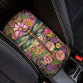 Mintutlipy Colorful Dragonflies and Flowers Car Armrest Cover Car Arm Rest Pad Car Interior Accessories for Men Women Dust Proof Car Center Console Protector