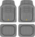 Cat® CAMT-9014 (4-Piece) Heavy Duty Deep Dish Rubber Floor Mats, Trim to Fit for Car Truck SUV & Van, All Weather Total Protection Durable Liners
