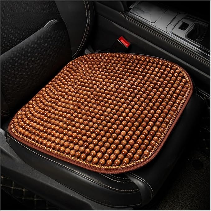 Car Seat Chair Back Cushion for Hyundai Tucson 2015 2016 2017 2018 2019 2020, Wooden Beads Ventilate Mesh Lumbar Brace Strong Durable Relieve Fatigue Summer Interior Accessories,A-Seat pad
