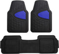 FH Group Car Floor Mats - Heavy-Duty Rubber Floor Mats for Cars, Universal Fit Full Set, Trimmable Automotive Floor Mats, Climaproof Floor Mats for Most Sedan, SUV, Truck Floor Mats Blue