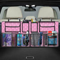 Car Trunk Organizer, Super Capacity Backseat Car Organizer for SUV/Truck/MPV(42"*18"), Hanging Car Storage Organizer with 8 Pocekts, Car Accessories for Women and Men- Pink