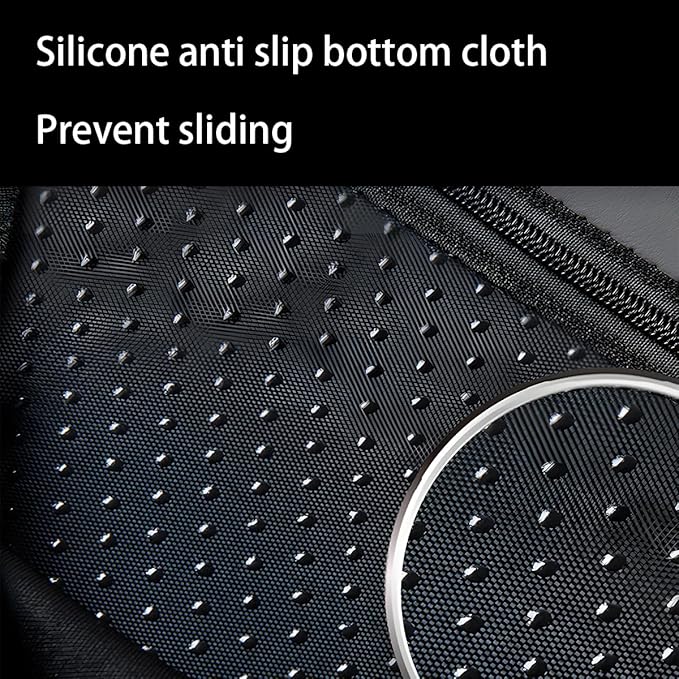Car Center Console Cover, Leather Vehicle Arm Rest Protection Cushion with 2 Side Storage Bags, Auto Interior Armrest Storage Box Pad Accessories, Universal for SUV, Sedan, Truck (Black)