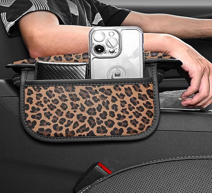 Forala Auto Center Console Pad PU Leather Car Armrest Seat Box Cover Protector Universal Fit (Brown)