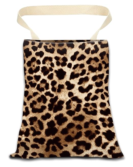 ANKVRP Car Trash Can, Durable Hanging Car Trash Garbage Bag, Cute Automotive Garbage Cans Organizer, Cute Leopard Skin