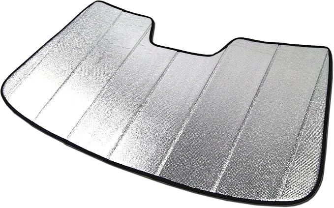 Custom Fit Car Sun Shade Windshield | Sun Visor | Car Window Shades | Fold Up Front Sunshade Visor | Compatible with Audi A3 2013-2020 | CFS-008-S | Silver & Grey 1-pc Set