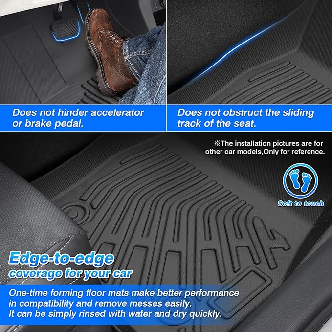Transit Floor Mats - Car Mats for Ford Transit Connect 2014-2021, All Weather Floor Mat for Transit Accessories, Heavy Duty Rubber Mats, Car Accessories