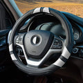 Achiou White Car Steering Wheel Cover Universal 15 inch with Grip Contours, Leather Auto for Men and Women Non-Slip Breathable Soft and Comfortable