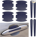 8PCS Car Door Handle Scratch Protector, Car Door Handle Sticker, Carbon Fiber Auto Doors Handles Paint Guard Cover, Waterproof Auto Paint Guard Protective Films Fit for Most Vehicles (Blue)