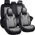 for Kia Sportage Car Seat Covers Full Set,Leather Seat Covers for Car,Lumbar Muscle Pain Healing Function,Waterproof Automobile Seat Protector with Lumbar Support(Grey Black with Pillow)