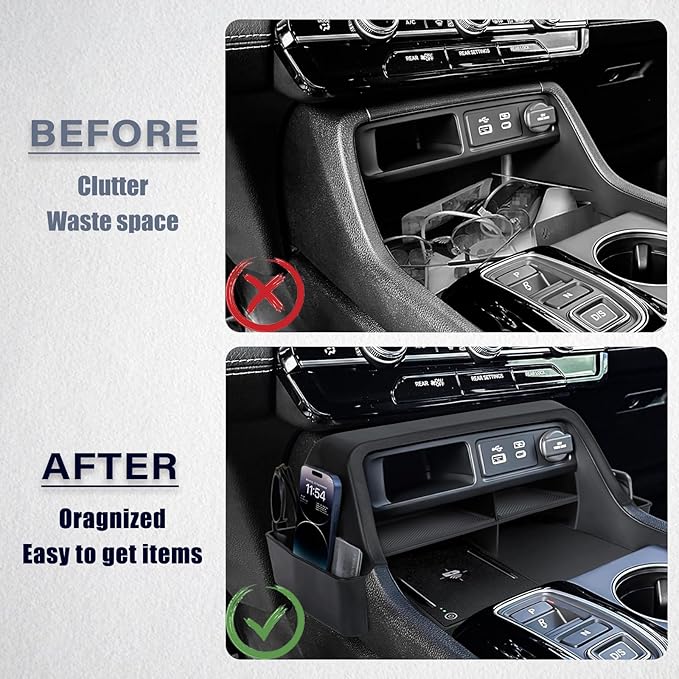 Neepiar Center Console Organizer Compatible with 2023 2024 2025 2026 Honda Pilot 2026 Passport Gear Shift Console Side Tray Box Interior Accessories