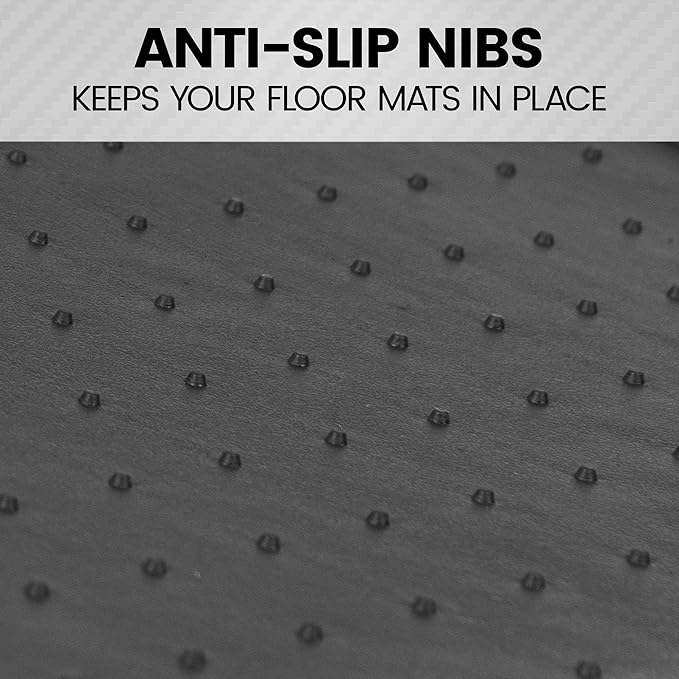 BDK HybridMat Automotive Rubber & Carpet Floor Mats, Front & Rear Seat Mat Set of Interior Liners for Car Sedan SUV Van, Heavy Duty All Weather, Semi-Trim to Fit, Black