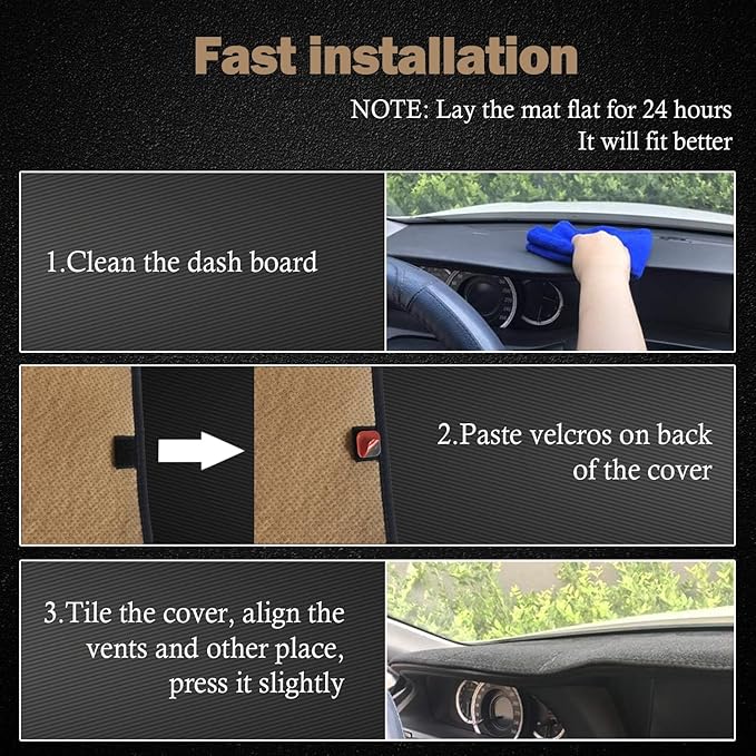 KEYOOG Dashboard Cover Dash Mat Fit for to-yota Camry 2024-2018 (Without HUD Models),Car Dash Board Mat Anti-Glare Carpet,Non-Slip Pad Sunshield Protector (Flannel)