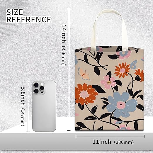 AUEKLLW Car Trash Can, Hanging Garbage Bin for Men and Women, Cute Car Organizer and Storage Bag, Canvas Vehicle Trash Can Bag Easy-to-Install Boho Red and Blue Floral