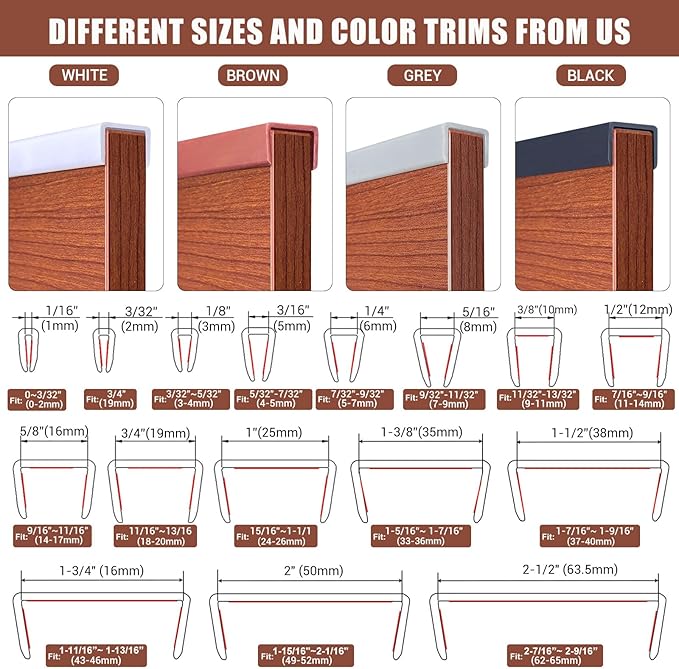 Rubber Edge Trim, Flexible Edge Banding, 5/8"(16mm) U Channel Furniture Edge Protector, Self Adhesive Edge Guards for Plywood, Wood, Glass Parts, 20Ft, Brown Color