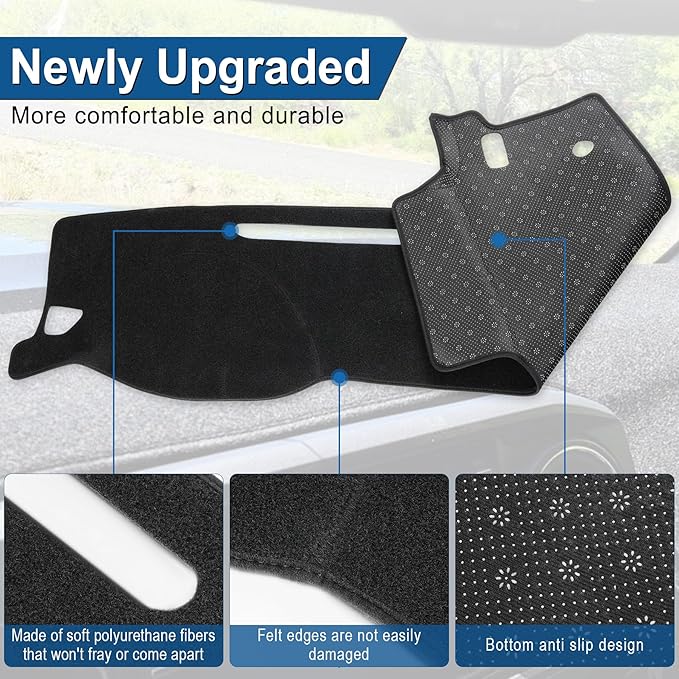 Amiss Dash Mat Dashboard Cover, Fits for Toyota Tacoma 2016-2022 2023, Anti-reflective Non-Slip Dashboard Cover Mat Pad Carpet, Dashboard Decorative, Car Accessories Interior for Custom Fit dash cover
