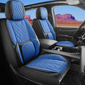 Universal seat Covers Fit for Cars, SUV, Sedans, with Durable and Breathable Leather(Black & Blue, Full Set)