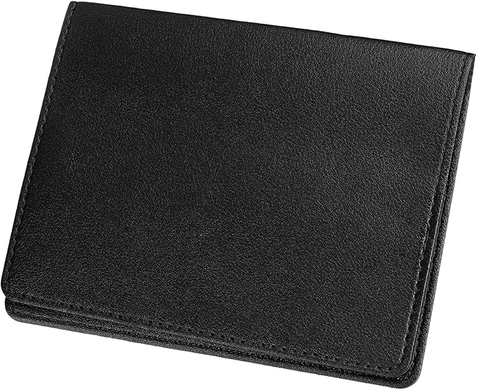 HARFINGTON Car Registration and Insurance Holder 5.51" x 4.13" PU Leather Vehicle Glove Box Organizer Storage Accessories Men Women Car ID Holder for License ID Card Bank Card, Black