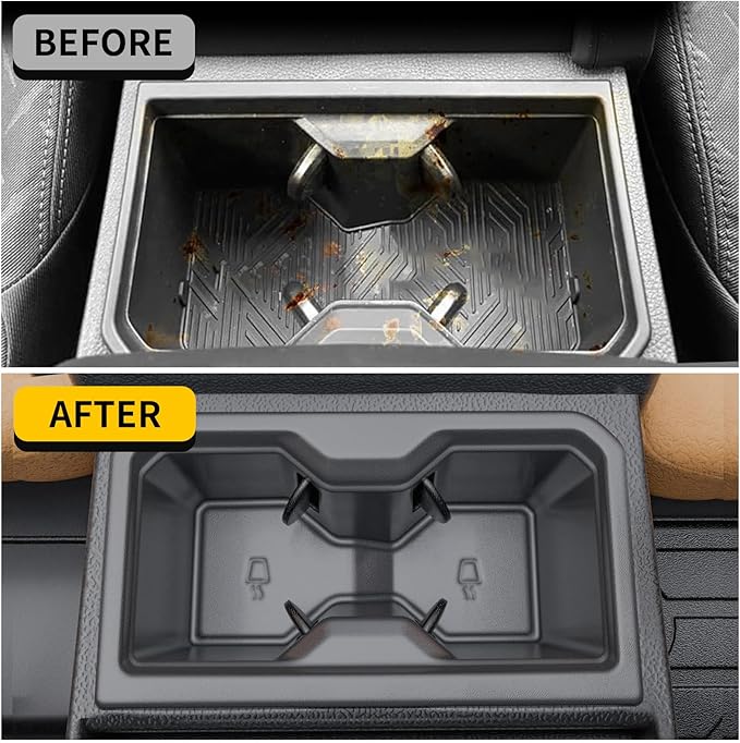 Maxzina Cup Holder Compatible with 2024 2025 Toyota Tacoma (Not Manual Transmission) Center Console Cup Holder Silicone Insert Black Bottle Holder Interior Decoration for 2024 Tacoma Accessories