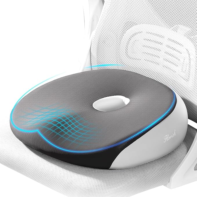 FLORICH Large Car Seat Cushion for Long Sitting, Ergonomic Memory Foam Driving Seat Cushion for Back & Sciatica Pain Relief, Non-Slip Washable Seat Cushion for Car, Driver, Office-Gray