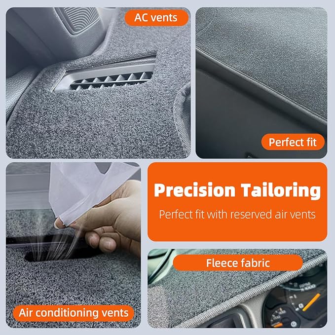 KEYOOG Dashboard Cover Dash Mat Fit for Hy-undai 2018-2013 Santa Fe,Santa Fe Sport (Without HUD Models),Car Dash Board Mat Anti-Glare Carpet,Non-Slip Pad Sunshield Protector (Grey)