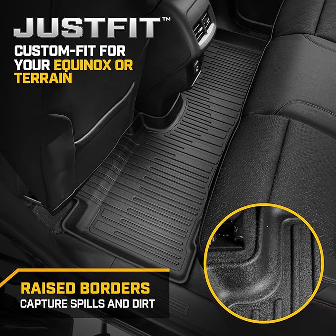 CAT® JustFit™ 3D Custom Fit Floor Mats, Chevy Equinox GMC Terrain 2019 2020 2021 2022 2023 2024, Heavy Duty Car Floor Liner Protection Laser Measured, Chevy Equinox Accessories for GMC Terrain